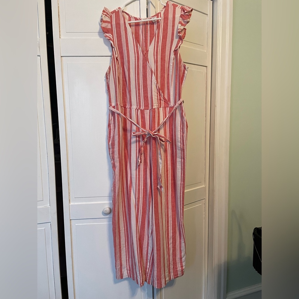 Striped Sleeveless Jumpsuit